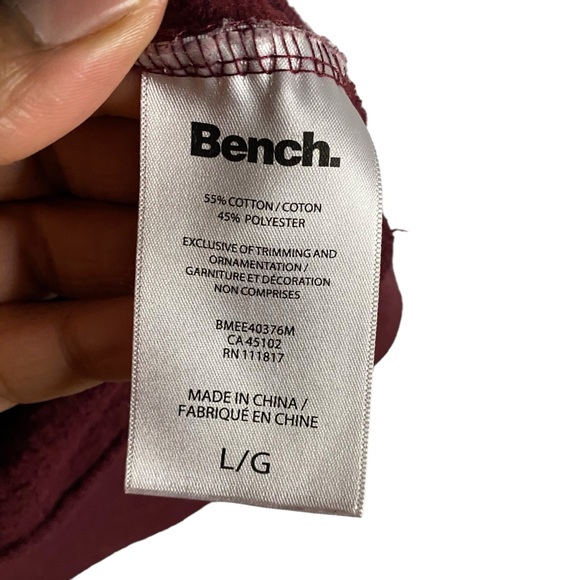 Bench Men's Burgundy 1/4 Zip Sweatshirt - Picture 6 of 9